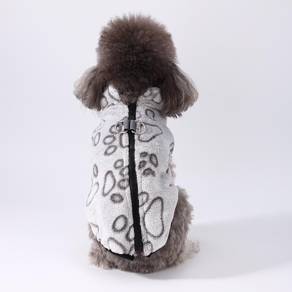 Leashable Dog Zipper Jacket - Cross-Border Sweater for Teddy, Bichon, Chihuahua - Autumn/Winter Pet Clothing