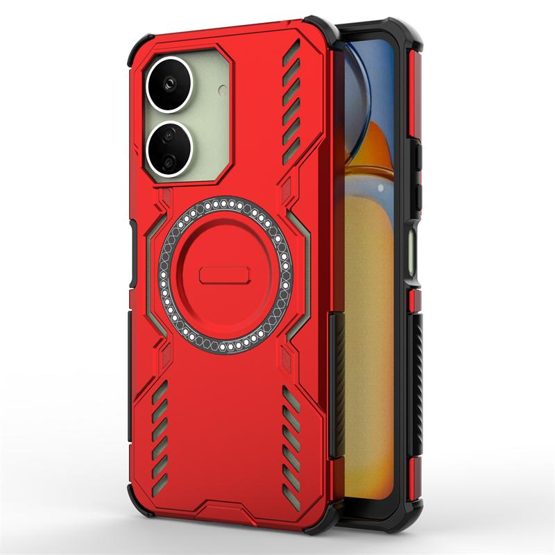 Shockproof Armor Case For Xiaomi Redmi 13C Magnetic Adsorption Wireless Charge Cover Redmi 13C Case For Redmi 13C Case 6.74 Inch