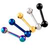 New Women Round Studs Barbell Gold Earrings Stud Earrings Stainless Steel Ball Fashion Jewelry