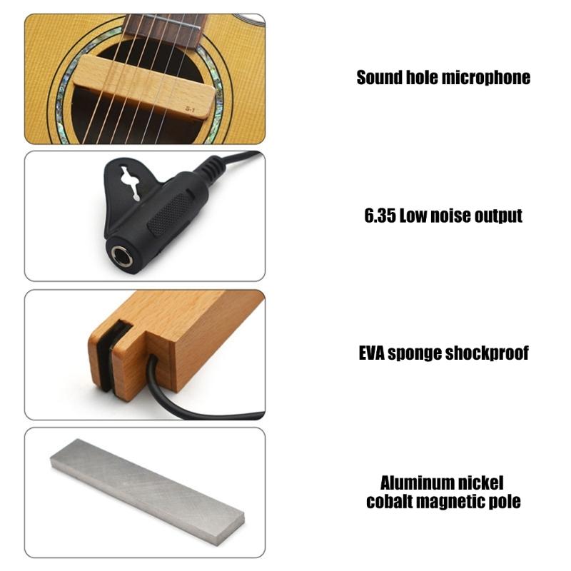 External Guitar Pickup Guitar Sound Amplifier Beginner Guitar Accessory Stage Performances Pickup Studio Recording Pickup