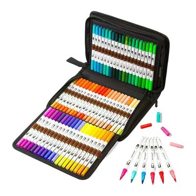 60/72/80/100 Color Quick Drying Acrylic Markers Acrylic Pen Drawing Pen Acrylic Paint Markers Double Tip Brush Pen