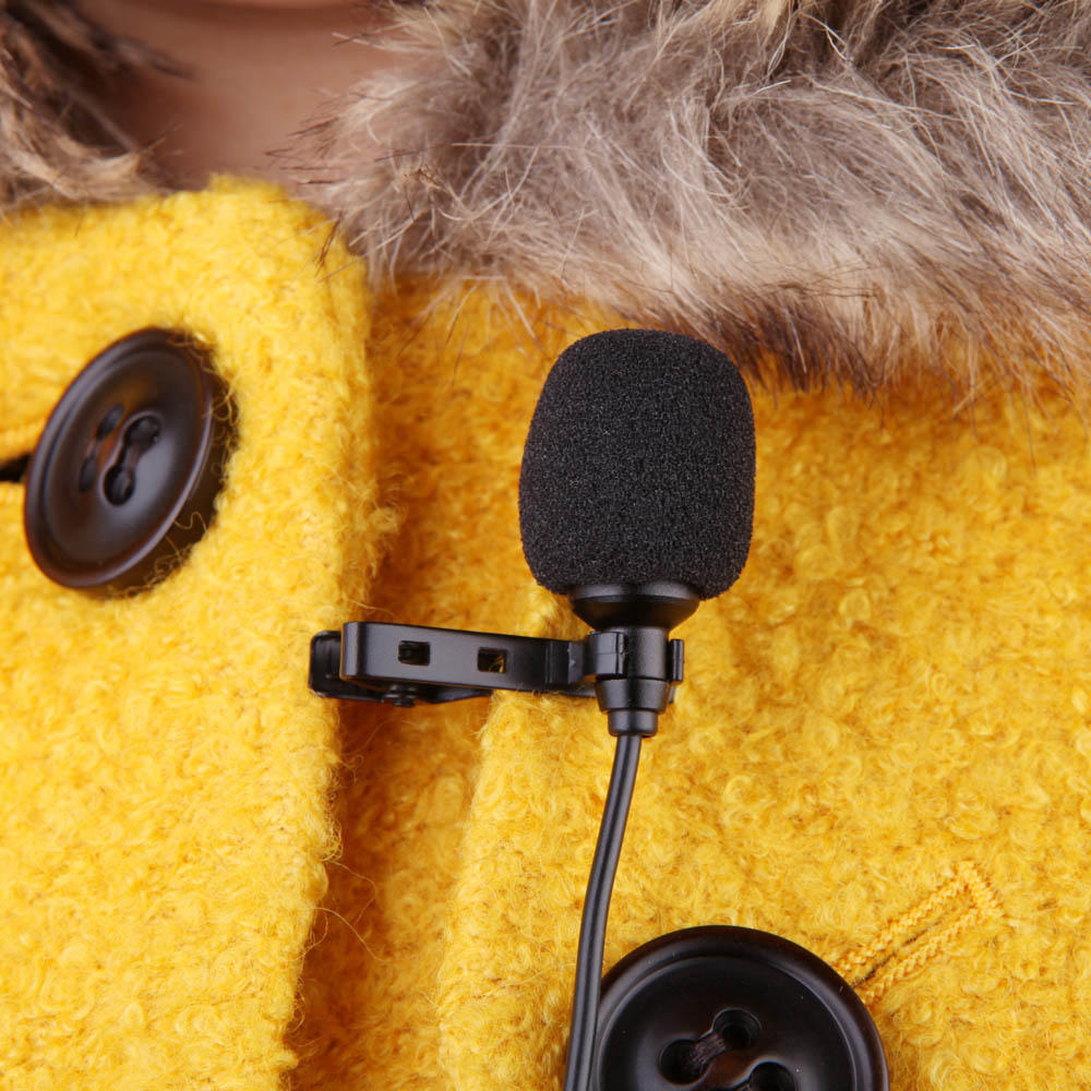 Lavalier Clip Metal Mono Microphone 3.5mm with Collar Clip for Lound Spker Computer PC Laptop