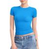 European & American Style Women's Milk Silk Round Neck T-Shirt - Short Sleeve Pullover