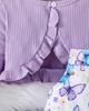 2PCS Baby Girl Butterfly Print Dress with Ruffle Cardigan, Sleeveless Dress & Knit Jacket Set