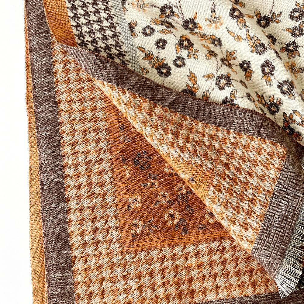 Winter imitation cashmere large shawl versatile elegant temperament scarf women's autumn and winter warm scarf blanket air-conditioned room shawl