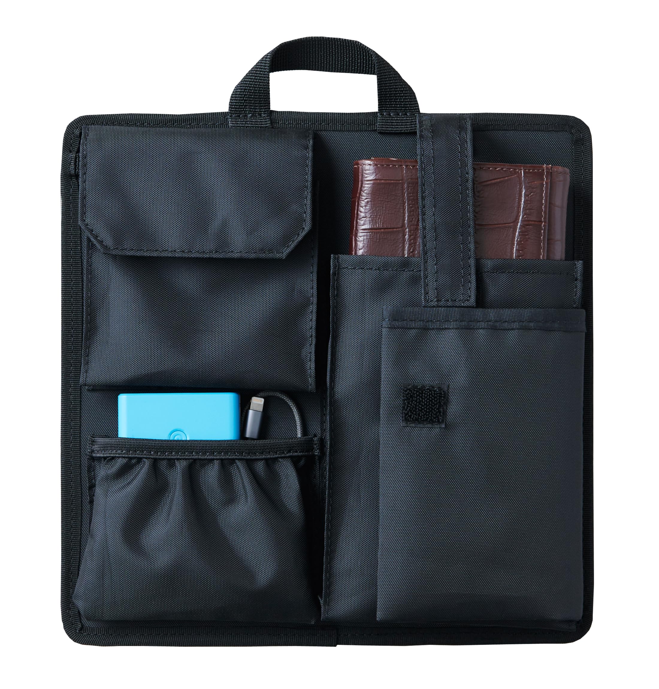 

[Bag Contents] Square-Shaped Bag-in-Bag, Compact, Multifunctional Inner Bag for Organizing and Storage, Black