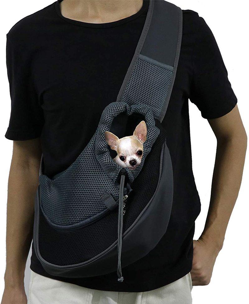 Breathable Dog Carrier Outdoor Travel Handbag Pouch Mesh Shoulder Bag Sling Pet Travel Tote Cat Puppy Carrier