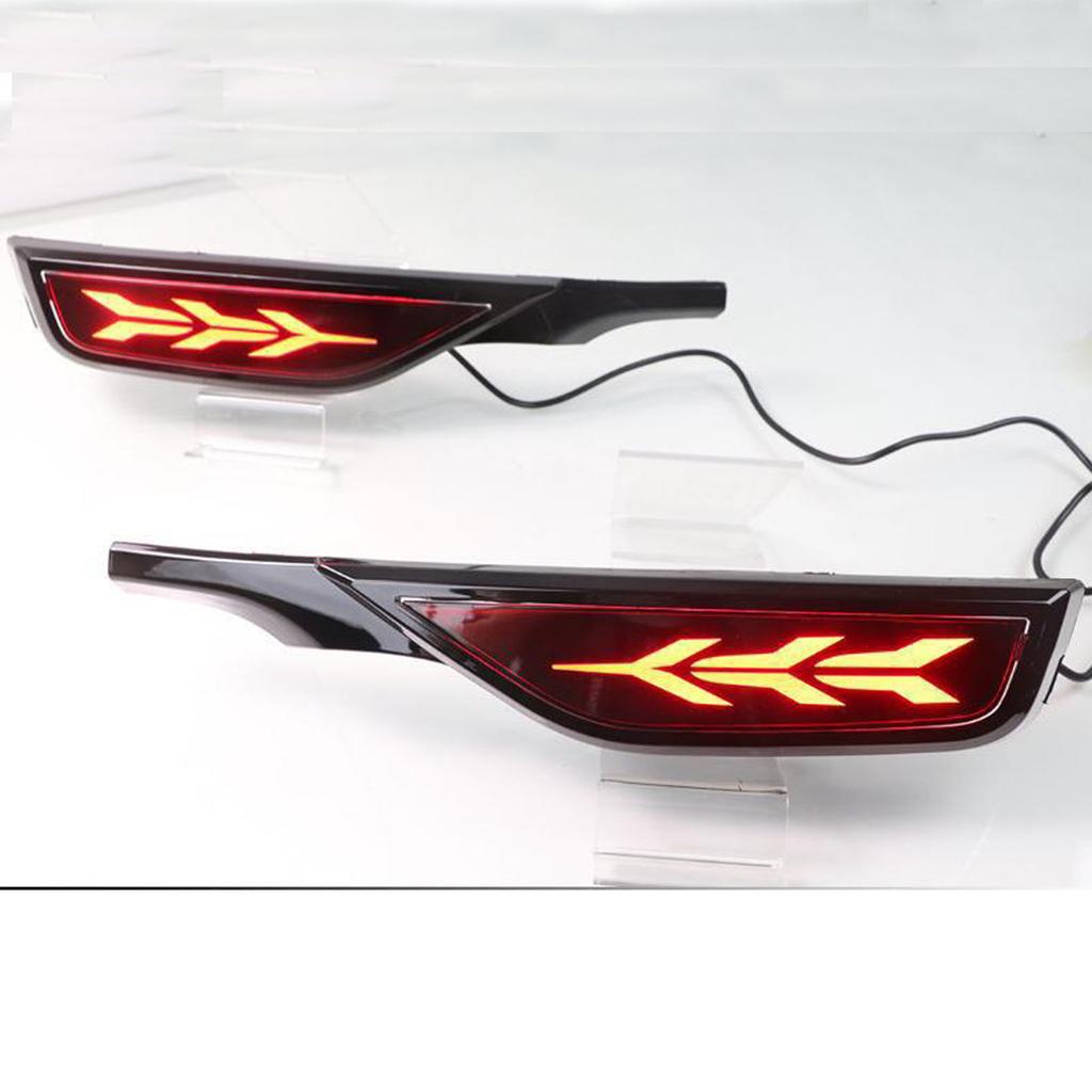 2PCS Rear Fog Lamp Car LED Rear Bumper Light Brake Light Flowing Turn Signal Reflector For Honda Jazz Fit 2018 2019 2020