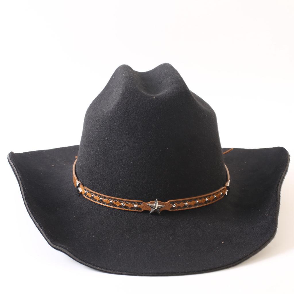 Popular European and American Classic Imitation Cashmere Felt Hat, Men's and Women's Fashion Seamless Edge Western Cowboy Hat