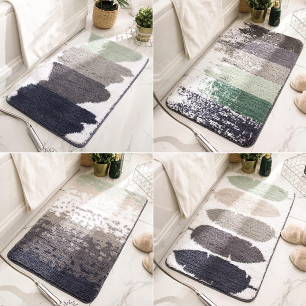 Print Sponge Bathroom Cashmere Thickening Mat Bath Non-slip Carpets In Wash Basin Bathtub  Floor Rug Shower Room Doormat Memory Foam 3D Pad