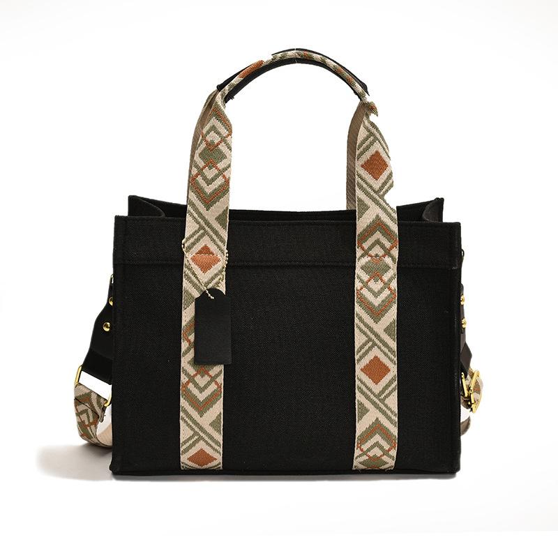 Large capacity canvas tote bag women's new high-end texture handbag fashionable shoulder messenger bag