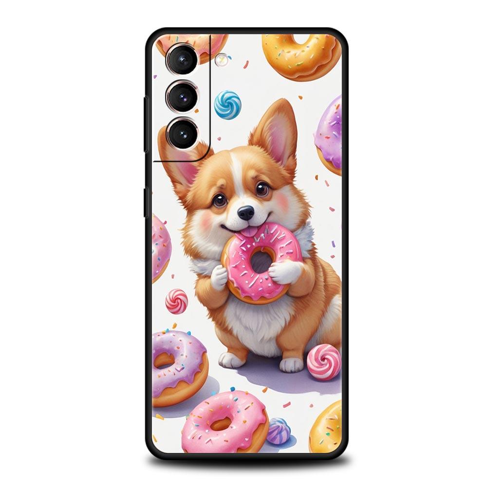 Cute Corgi Dog Phone Case for Samsung Galaxy S26 S25 S24 S23 S22 S20 S21 FE Ultra S25 Edge Plus 5G Soft TPU Cover Fundas Capas