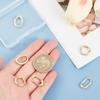BENECREAT 6 Pcs 3 Styles Real 18K Gold Plated Oval Clasp Spring Clasp, Brass Metal Spring Gate Rings for Keychains Making