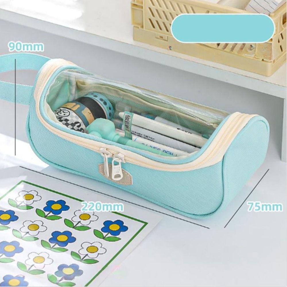 PVC Zipper Pencil Box Storage Box Transparent Pen Bag Creative Transparent Pencil Case  Stationery