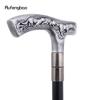 Silber Harz Wolf Gehstock Mode Dekorativ Stahlstock Gentleman Elegant Cosplay Stock Knauf Krummstab 94cm
