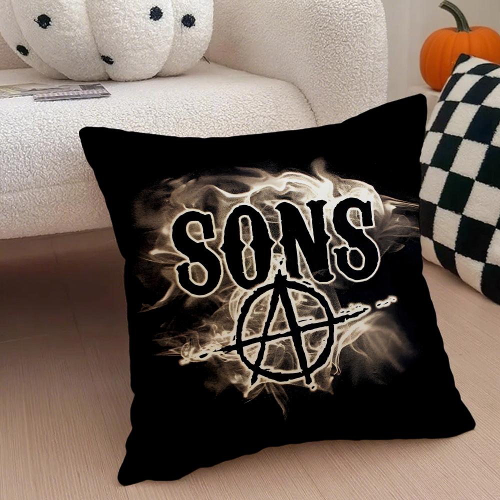 American Biker Drama SSons of Anarchy Cushion Cover Throw Pillow Cover Hidden Button Durable Polyester Chair Cushion