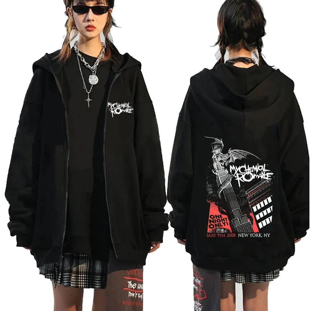 

Толстовка з капюшоном My Chemical Romance Mcr Dead на блискавці Black Parade Punk Emo Rock Толстовка на блискавці Чоловіча мода Вінтажні толстовки в стилі хіп-хоп 2XL