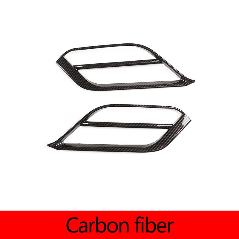 For BMW X1 F48 - ABS Carbon Fiber/Silver Car Front Fog Light Bumper Side Decorative Frame Trim Car Exterior Accessories