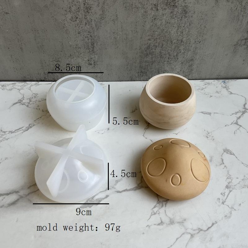 Cute Candle Jar Silicone Mold Handmade Mushroom Crystal Epoxy Plaster Jewelry Gift Box Craft Molds Concrete Storage Box Making