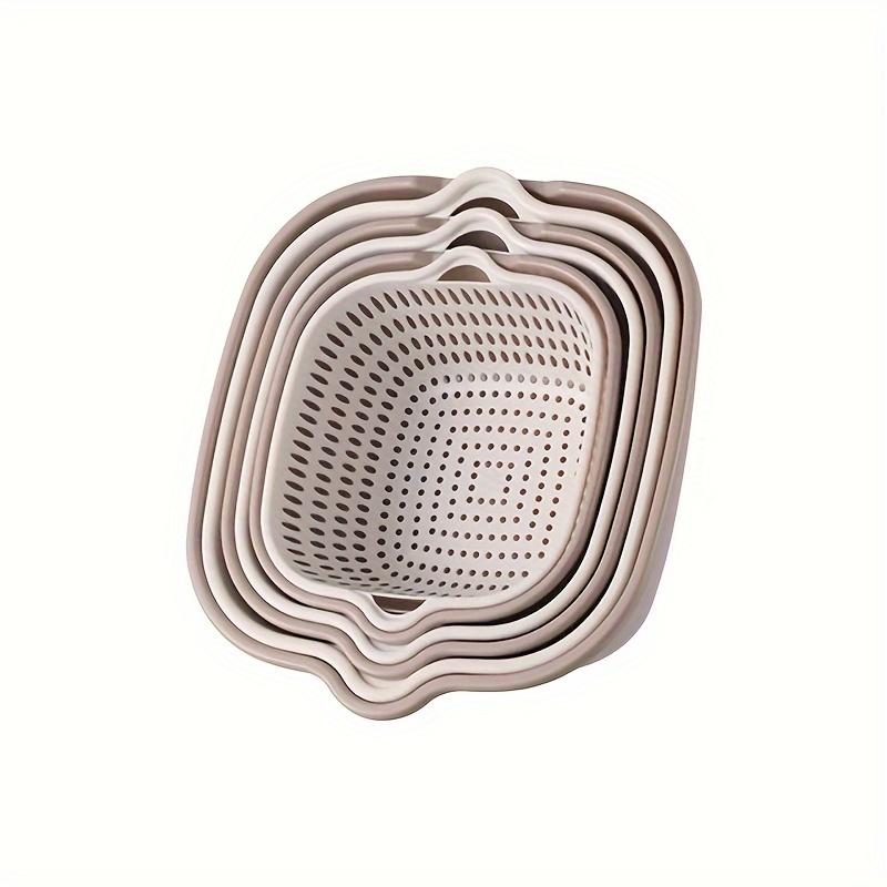 6-Piece Set of Multifunctional Double-Layer Kitchen Drain Baskets, Household Plastic Storage Baskets