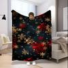 Snowflake Red Bokeh Microfiber Flannel Cover Blanket Bedroom Living Room Sofa Soft And Comfortable Home Decoration