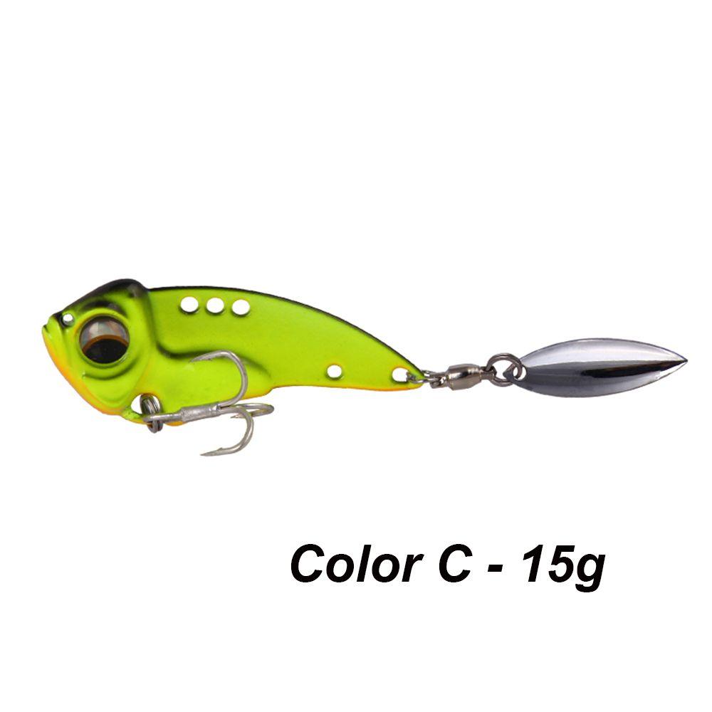 7g 11g 15g Paillettenlöffel Metall Rotierende Wobbler Crankbaits Drillinghaken VIB Köder Metall Angelköder