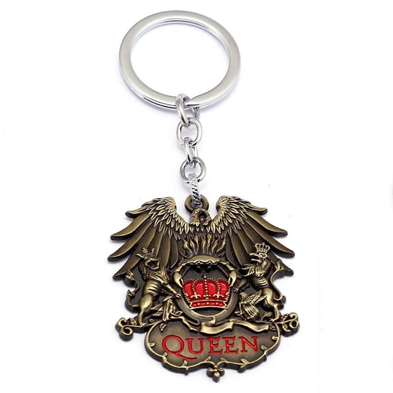 

Металлическая подвеска-брелок Queen, классическая рок-группа Фредди Меркьюри, брелок для ключей бронзовый