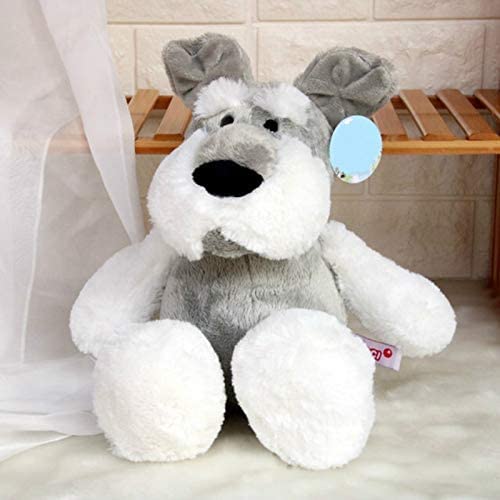 

25cm Schnauzer Plush Toy Dog Stuffed Animal Cute Simulation Puppy Pet Fluffy Baby Doll Birthday Gift for Kids Body Pillow