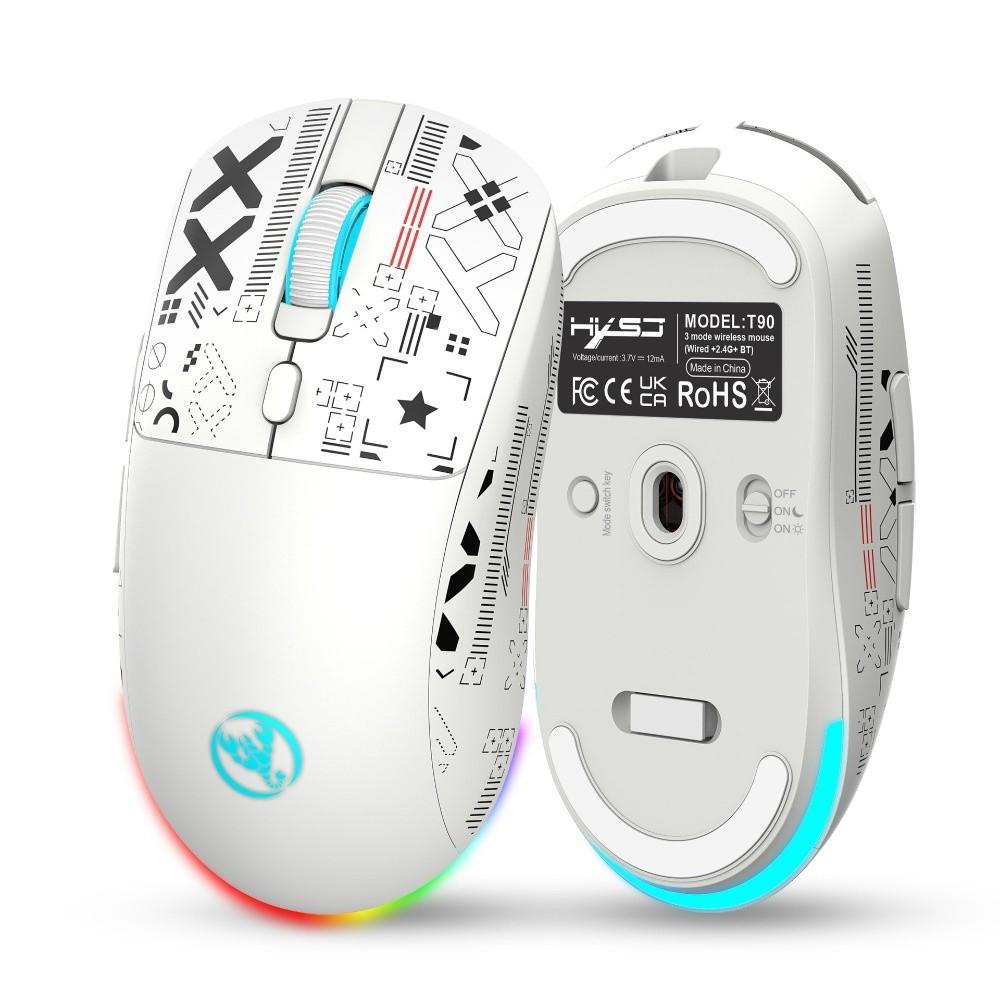 Cool Print Wireless Gaming Mouse 3-mode Wireless Bluetooth Mouse Laptop Wireless Mouse  Laptop