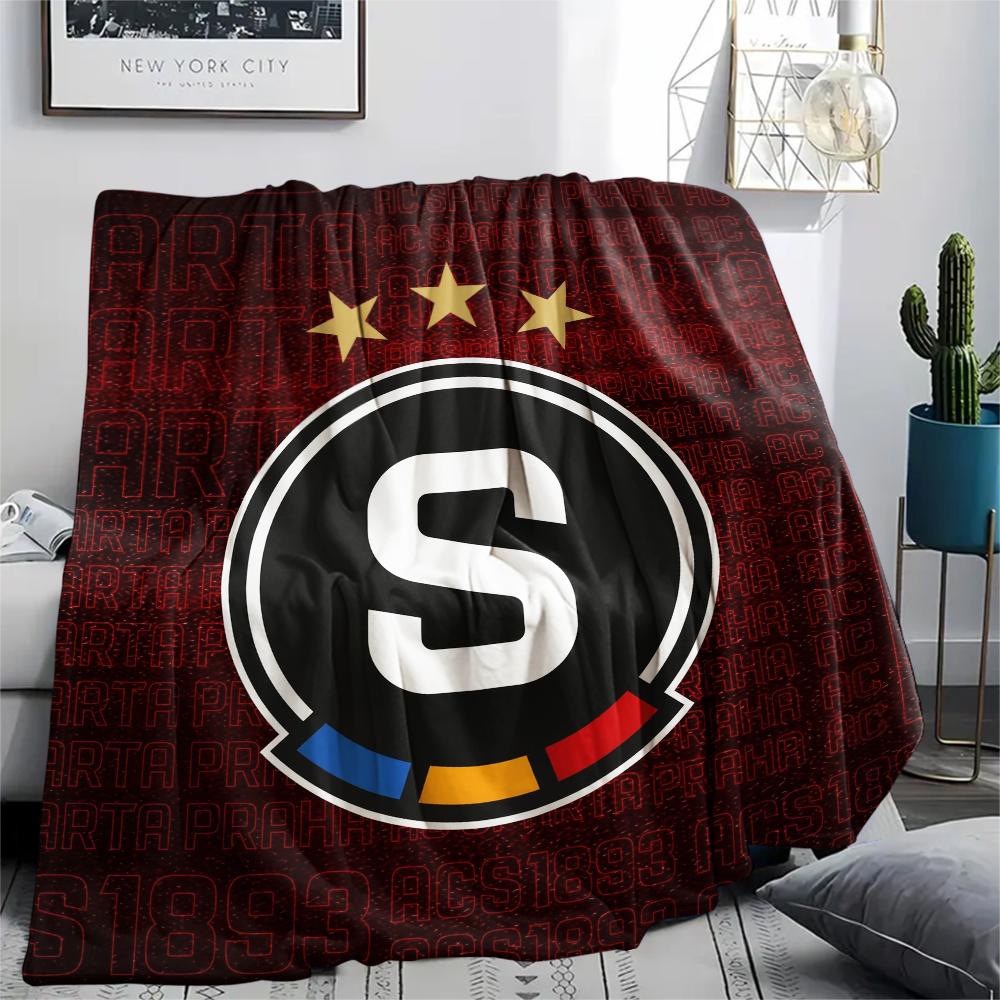 Sparta Prague Football Emblem,pattern Flannel Blanket, High quality Comfortable for All Seasons, Home Decor, Warmth and Comfort, Perfect for Gifts.