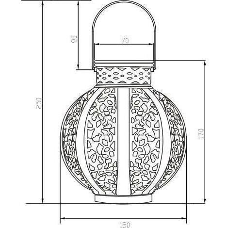 Vintage Beige Metal Lantern 10 Lumens H17cm - GALIX