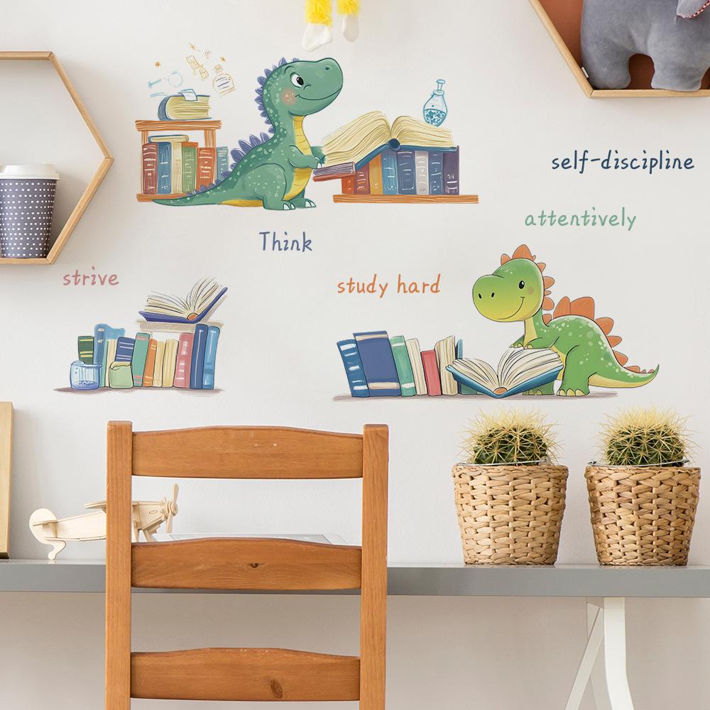 Little Dinosaur Study Room Home Background Beautification and Decoration Wall Stickers for Serious Study