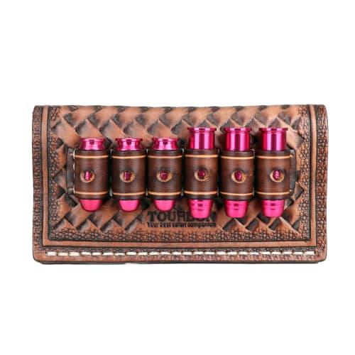 TOURBON Cartridge Holder Belt Ammo Holder for .38, .357, .44, and .45 Pistols and Revolvers, Holds 6 Rounds, Perfect for Airsoft