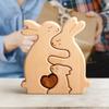 Osterdeko Holzprodukte Serie Ornamente Tier Hase Familie Elefant Herzförmige Holzornamente