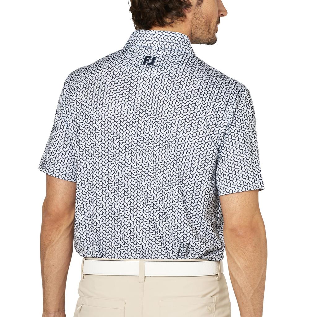 FootJoy Men's Citrus Print Short Sleeve Golf Shirt, White, Size Small, FJ-S25-S19, 34568-S