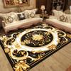 Goldener Luxusteppich für Wohnzimmer Europa Große Fläche Sofa Waschbare Teppiche Dekoration Zuhause Rutschfeste Bodenmatte für Schlafzimmer Bettseite