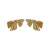 Towel Texture Bow Earrings for Women with Niche Design Retro Personality Simple and Versatile