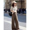 Linen Blend Retro Casual T-Shirt & Wide-Leg Pants Set