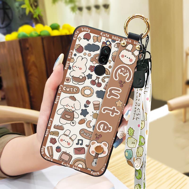 Kickstand Wrist Strap Phone Case For Xiaomi Redmi 8 Durable Waterproof Fashion Design Anti-dust Shockproof Soft case