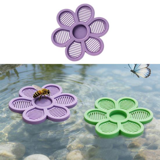 Floating Bee Station Flower Shaped Floating Bee Watering Station Butterfly Bee Feeder for Feeding Bee Bath Outdoor Garden Decor