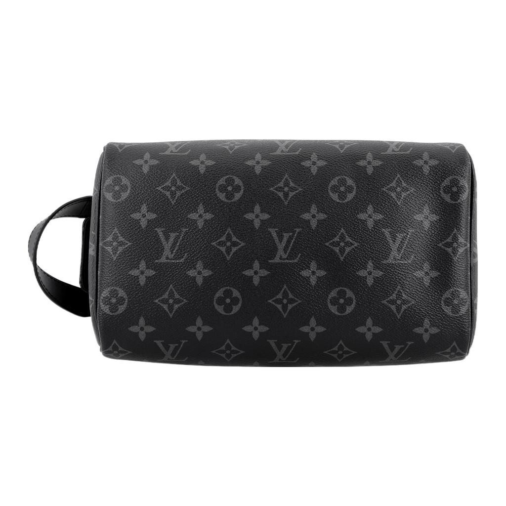 Louis Vuitton Dopp Kit Monogram Coated Canvas And Washable Fabric Toiletry Bag Men Toiletry Bag Black M46354