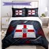 Set Biancheria da Letto Stampata Calcio Inghilterra 3 Pezzi Copriletto Traspirante Accogliente come Regalo per la Casa Nuova o per le Feste