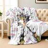 Fun wolf and rabbit pattern Flannel printed blanket suitable for all seasons suitable for living room office sofa and travel