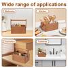 Wooden Kitchen Cooking Utensil Holder with Handle 4 Compartments Caddy Cutlery Holder for Silverware Kitchen Counter Organizer