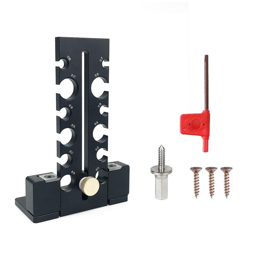 

Adjustable Size Range Electric Drill Jig Double-Edged Cut Knob Type Dowel Maker Enhanced Accuracy Design 7-18mm Adjustable Dowel чорний