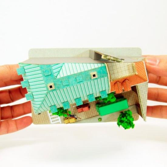 Sankei Miniature Art Kit Studio Ghibli Series Delivery Town of Koriko Scale Paper Craft Kiki's Service 1/220 MK07-16