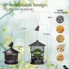Bird Feeder for Outdoors Hanging, Wild Bird Feeders with Metal Mesh, Squirrel Proof Birdfeeder,4.3lb Retractable Seed Feeder,6 Perches for Bluebird,