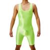 Mens Oil Shiny Wrestling Singlet Scoop Neck Boxer Bottom One Piece Bodysuit Romper for Athletic Sports Competition Gym Training