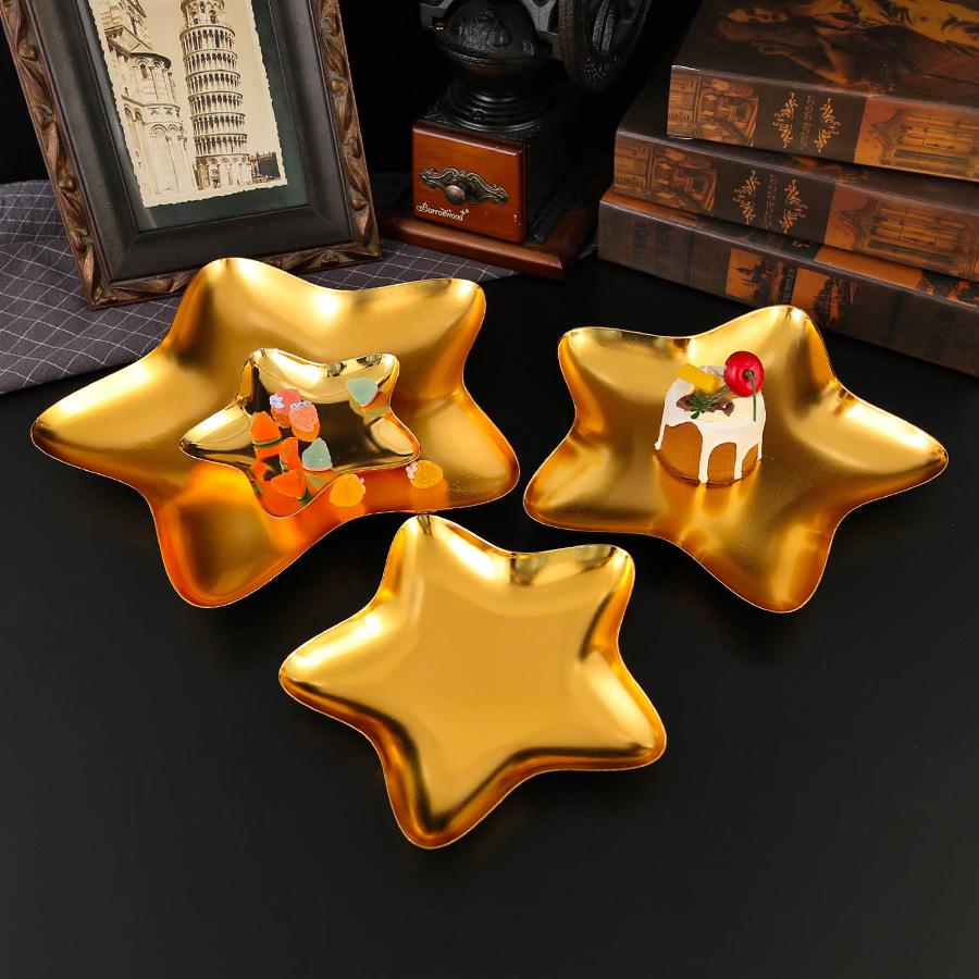 European Star Tray Snack Nut Plate Fruit Plate Dining Room Living Room Plate Jewelry Plate Photo Jewelry Ornament