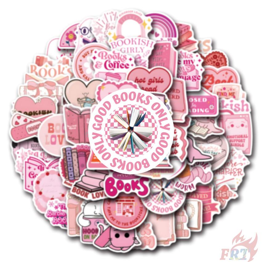 60Pcs/Set Pink Babe Reading Books Art Series 03 Stickers Waterproof DIY Fashion Doodle Decals Stickers